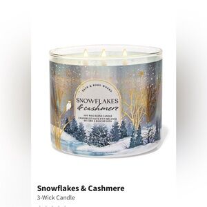 NWT! Bath & Body Works Snowflakes & Cashmere 3-Wick Candle